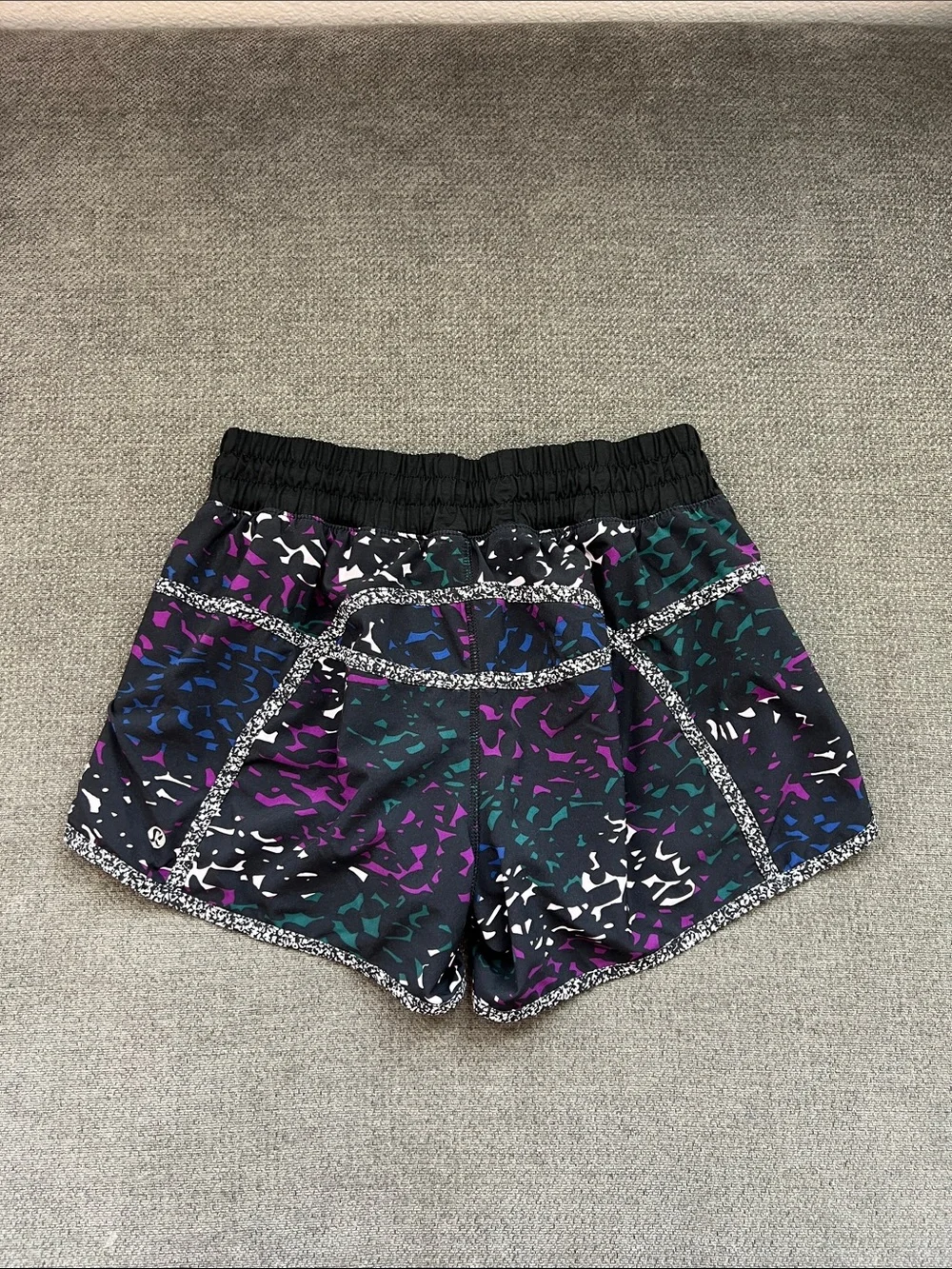 lululemon athletica Black Shorts with Purple, Teal & Blue Accents